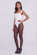 Winter Bow Square Neck Sleeveless Bodysuit