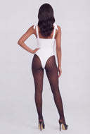 Winter Bow Square Neck Sleeveless Bodysuit