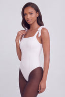 Winter Bow Square Neck Sleeveless Bodysuit