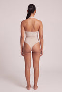 Plunge Halter Thong Bodysuit