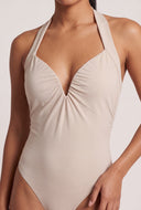 Plunge Halter Thong Bodysuit