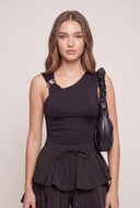 Asymmetrical Ruched Bodysuit