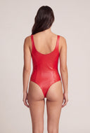 Vegan Leather Thong Bodysuit