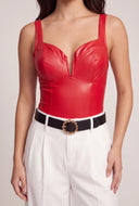 Vegan Leather Thong Bodysuit
