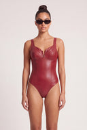 Vegan Leather Thong Bodysuit