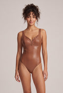 Vegan Leather Thong Bodysuit