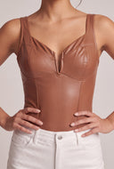 Vegan Leather Thong Bodysuit