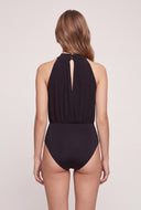 Ruched Mock Neck Bodysuit
