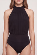 Ruched Mock Neck Bodysuit