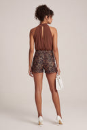 Ruched Mock Neck Bodysuit