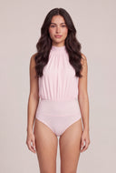 Ruched Mock Neck Bodysuit