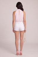 Ruched Mock Neck Bodysuit