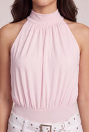 Ruched Mock Neck Bodysuit