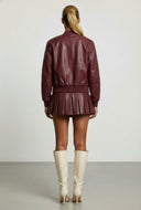 Belted Faux Leather Pleated Skort