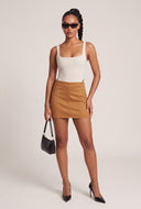 Faux Suede Pencil Skirt