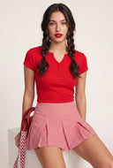 Gingham Pleated Skort