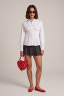 Vegan Leather Pleated Micro Skort