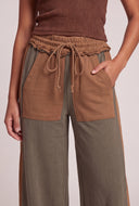 Color Block Drawstring Pants