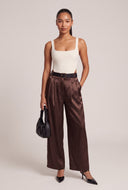 Briana Satin Belted Pants