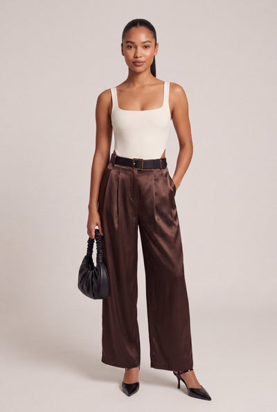 Briana Satin Belted Pants