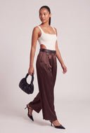 Briana Satin Belted Pants
