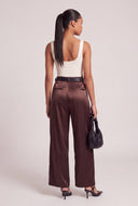 Briana Satin Belted Pants