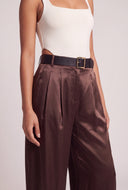 Briana Satin Belted Pants