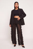 Skirt Overlay Ruffle Pants