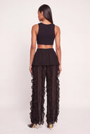 Skirt Overlay Ruffle Pants