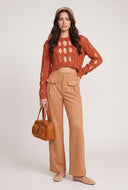 Faux Suede Straight Leg Pants