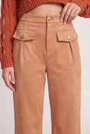 Faux Suede Straight Leg Pants