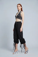 Drawstring Side Parachute Pants