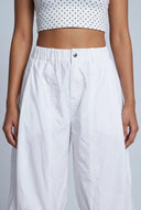 Drawstring Side Parachute Pants