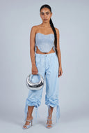 Drawstring Side Parachute Pants