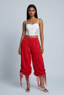 Drawstring Side Parachute Pants