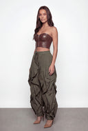 Ruffled Toggle Drawstring Hem Joggers