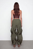 Ruffled Toggle Drawstring Hem Joggers