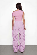 Ruffled Toggle Drawstring Hem Joggers