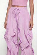 Ruffled Toggle Drawstring Hem Joggers