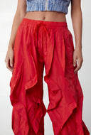 Ruffled Toggle Drawstring Hem Joggers