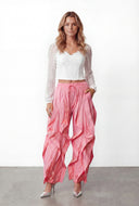Ruffled Toggle Drawstring Hem Joggers