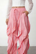 Ruffled Toggle Drawstring Hem Joggers