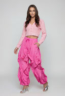 Ruffled Toggle Drawstring Hem Joggers