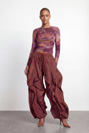 Ruffled Toggle Drawstring Hem Joggers