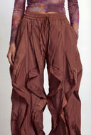 Ruffled Toggle Drawstring Hem Joggers