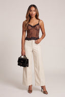Vegan Leather Pintuck Wide-Leg Pants