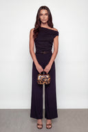 Belted Wide-Leg Dress Pants