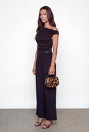 Belted Wide-Leg Dress Pants