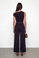 Belted Wide-Leg Dress Pants