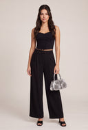 Belted High Waist Wide Leg Pants